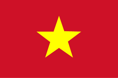 The flag of Vietnam; gold star on a field of red.